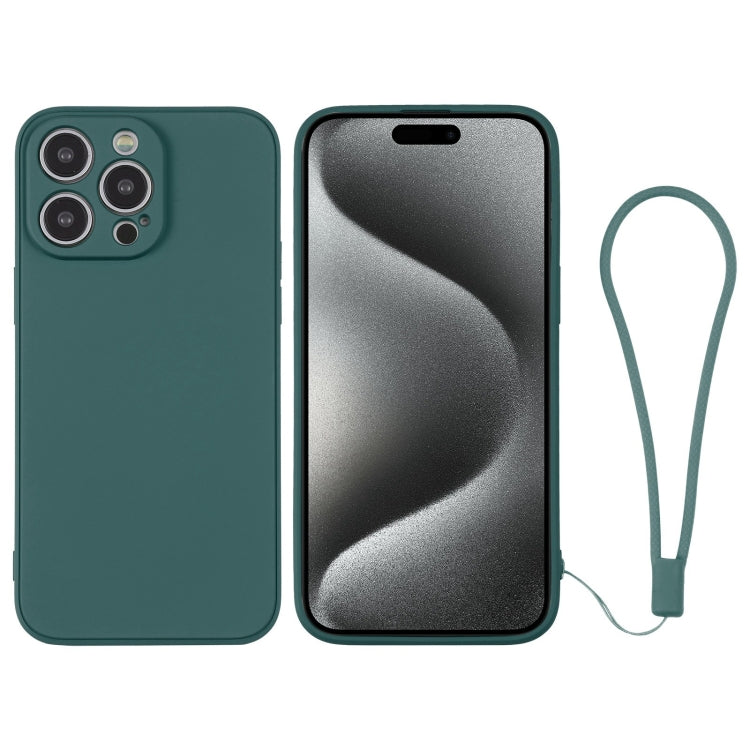 Silicone Phone Case with Wrist Strap, For iPhone 15 Pro Max