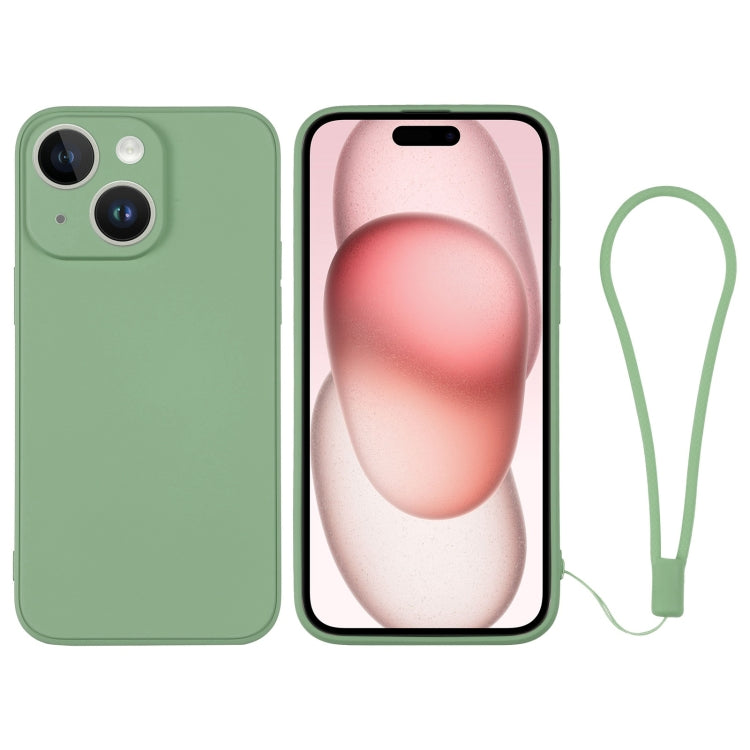 Silicone Phone Case with Wrist Strap, For iPhone 15 Plus