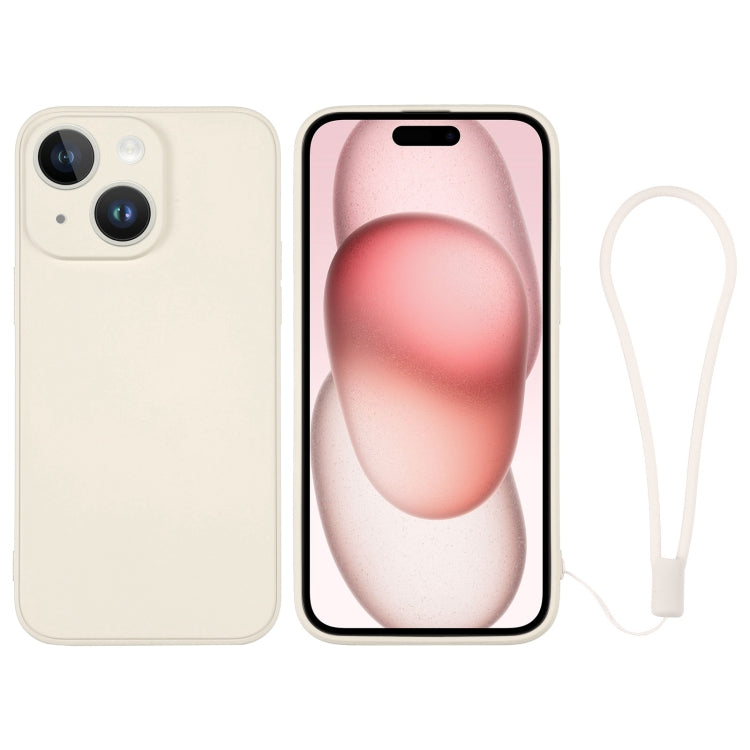 Silicone Phone Case with Wrist Strap, For iPhone 15 Plus