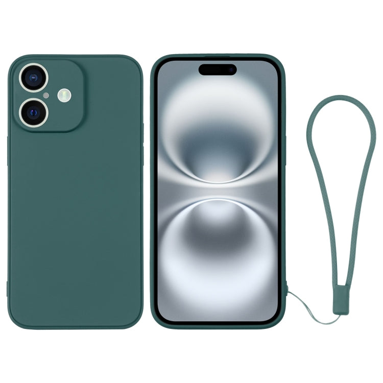 Silicone Phone Case with Wrist Strap, For iPhone 16