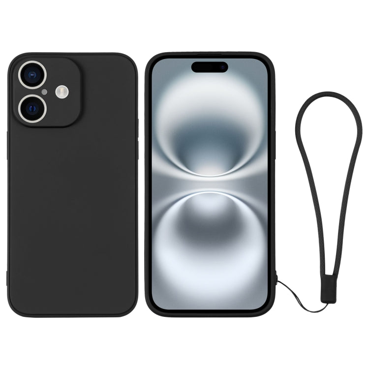 Silicone Phone Case with Wrist Strap, For iPhone 16