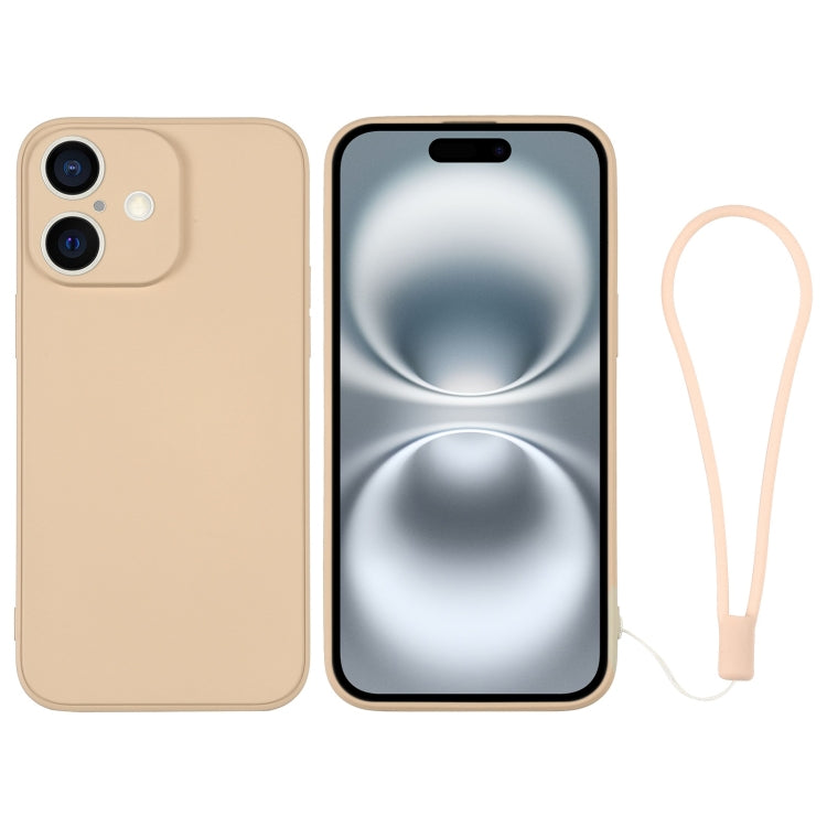 Silicone Phone Case with Wrist Strap, For iPhone 16 Plus