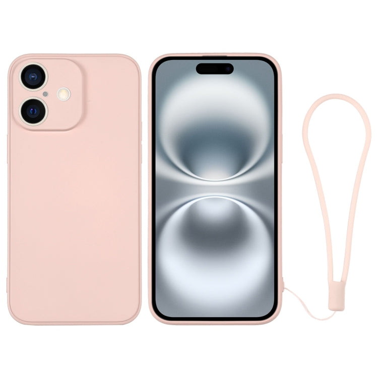 Silicone Phone Case with Wrist Strap, For iPhone 16 Plus