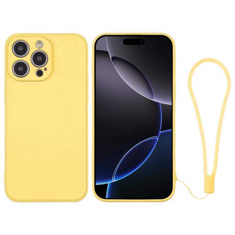 Silicone Phone Case with Wrist Strap, For iPhone 16 Pro