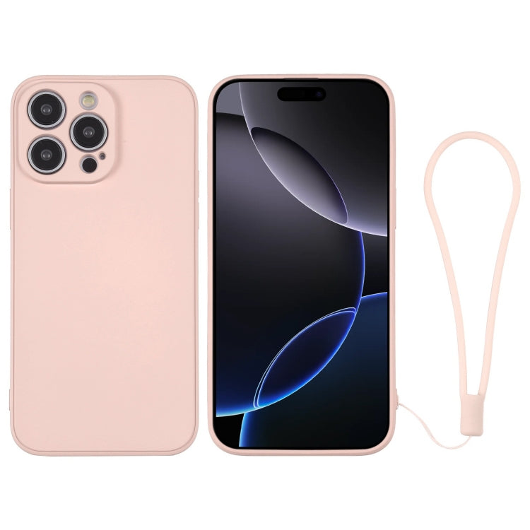Silicone Phone Case with Wrist Strap, For iPhone 16 Pro