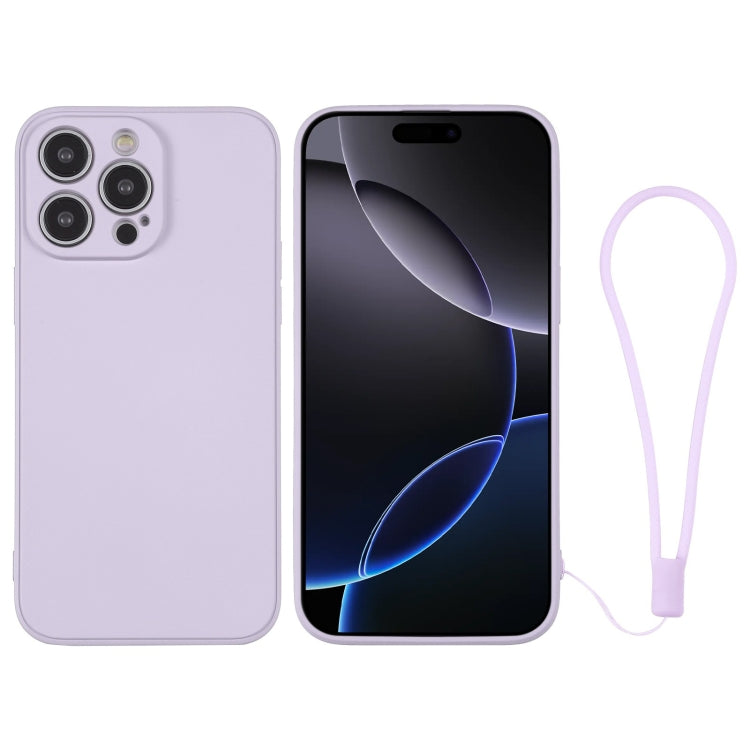 Silicone Phone Case with Wrist Strap, For iPhone 16 Pro