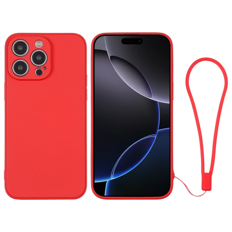 Silicone Phone Case with Wrist Strap, For iPhone 16 Pro Max