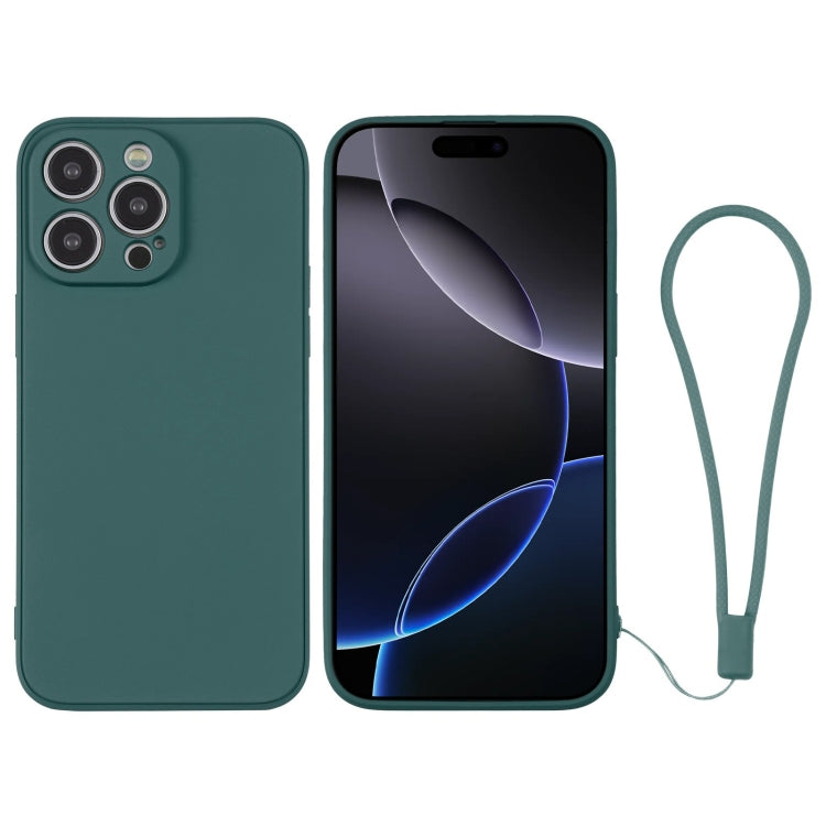 Silicone Phone Case with Wrist Strap, For iPhone 16 Pro Max
