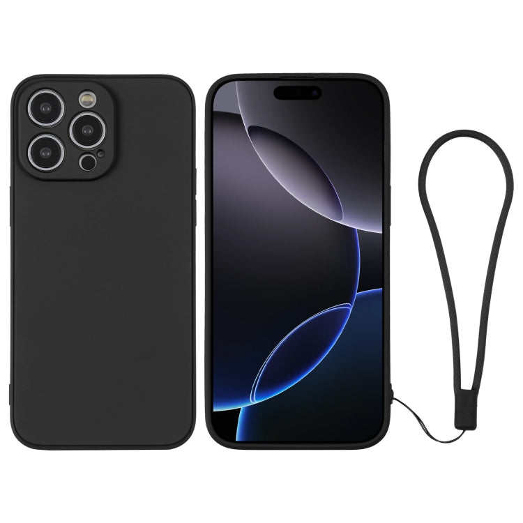 Silicone Phone Case with Wrist Strap, For iPhone 16 Pro Max