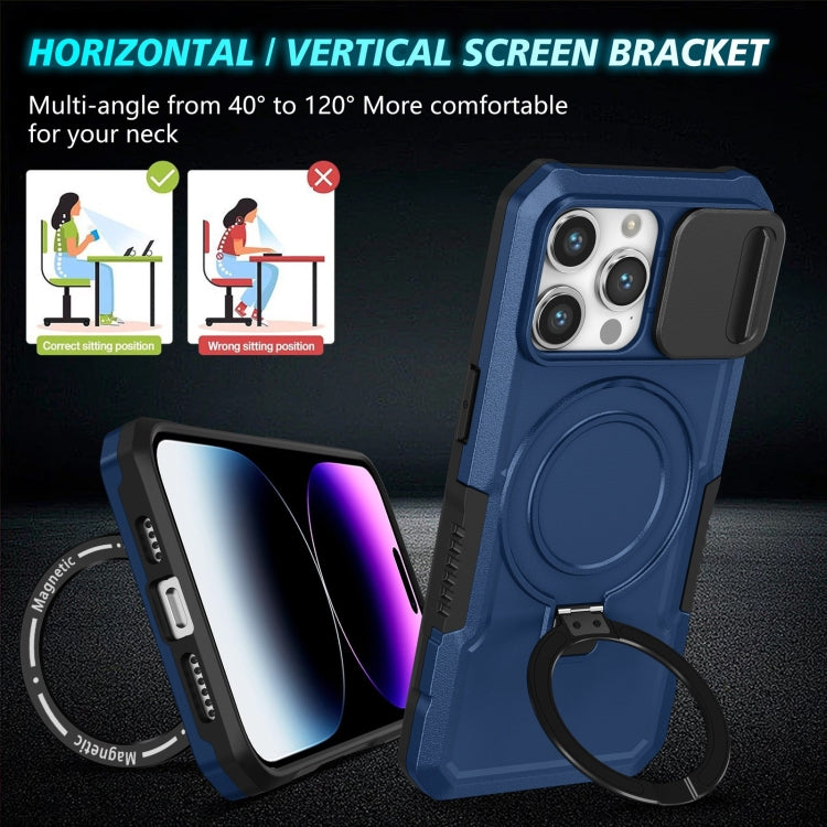 Sliding Camshield MagSafe Holder TPU Hybrid PC Phone Case, For iPhone 15 Pro Max, For iPhone 15 Pro