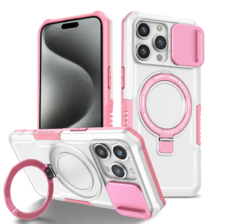 Sliding Camshield MagSafe Holder TPU Hybrid PC Phone Case, For iPhone 15 Pro Max, For iPhone 15 Pro