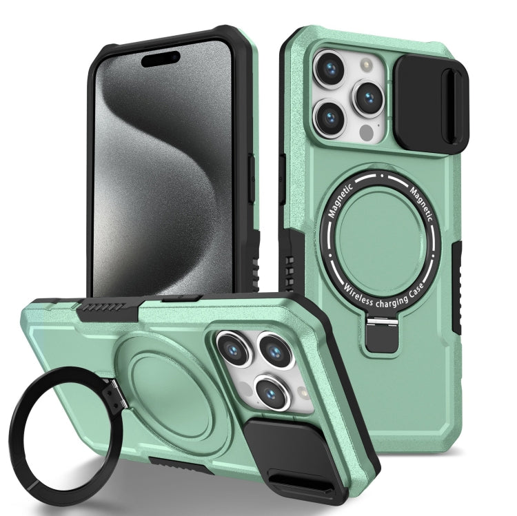 Sliding Camshield MagSafe Holder TPU Hybrid PC Phone Case, For iPhone 15 Pro Max, For iPhone 15 Pro