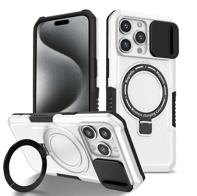 Sliding Camshield MagSafe Holder TPU Hybrid PC Phone Case, For iPhone 15 Pro Max, For iPhone 15 Pro