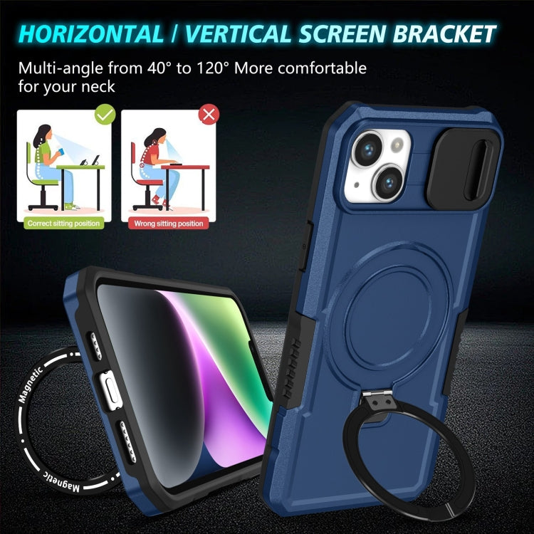 Sliding Camshield MagSafe Holder TPU Hybrid PC Phone Case, For iPhone 15 Plus, For iPhone 15