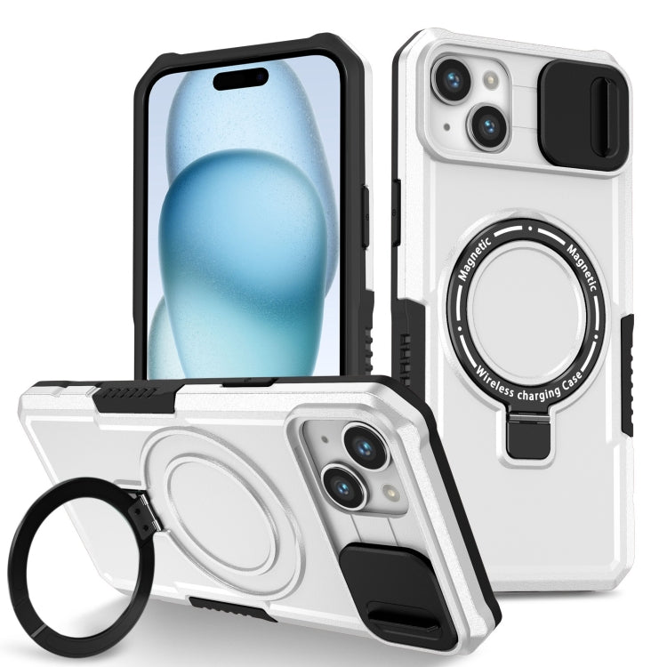 Sliding Camshield MagSafe Holder TPU Hybrid PC Phone Case, For iPhone 15 Plus, For iPhone 15