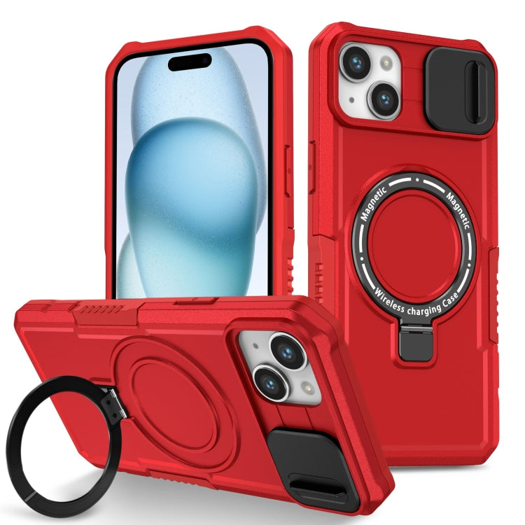 Sliding Camshield MagSafe Holder TPU Hybrid PC Phone Case, For iPhone 15 Plus, For iPhone 15