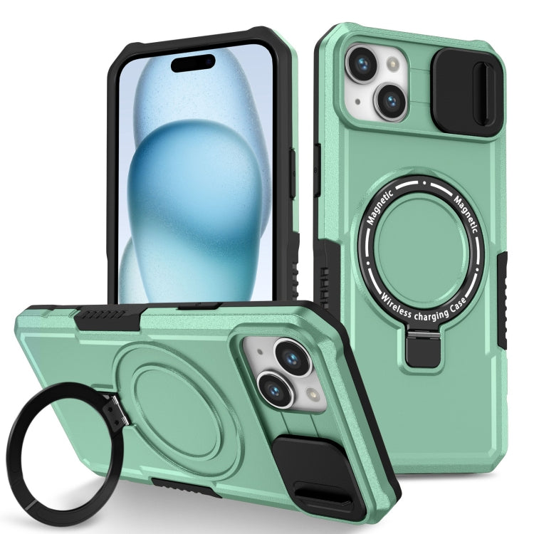 Sliding Camshield MagSafe Holder TPU Hybrid PC Phone Case, For iPhone 15 Plus, For iPhone 15