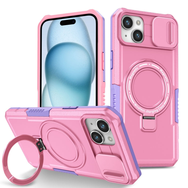 Sliding Camshield MagSafe Holder TPU Hybrid PC Phone Case, For iPhone 15 Plus, For iPhone 15