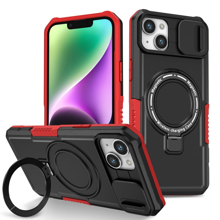 Sliding Camshield MagSafe Holder TPU Hybrid PC Phone Case, For iPhone 14 Plus, For iPhone 14