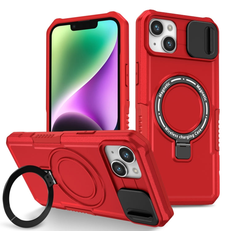 Sliding Camshield MagSafe Holder TPU Hybrid PC Phone Case, For iPhone 14 Plus, For iPhone 14
