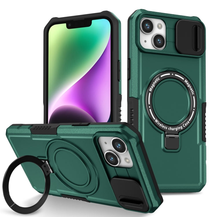 Sliding Camshield MagSafe Holder TPU Hybrid PC Phone Case, For iPhone 14 Plus, For iPhone 14