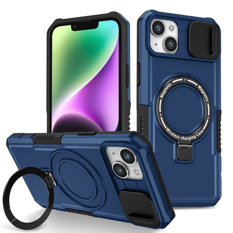 Sliding Camshield MagSafe Holder TPU Hybrid PC Phone Case, For iPhone 14 Plus, For iPhone 14