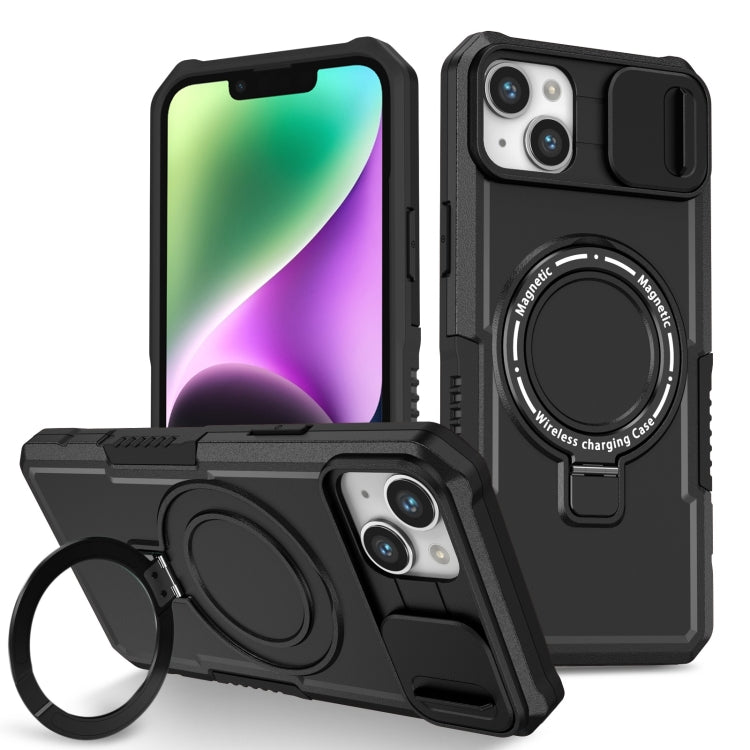 Sliding Camshield MagSafe Holder TPU Hybrid PC Phone Case, For iPhone 14 Plus, For iPhone 14