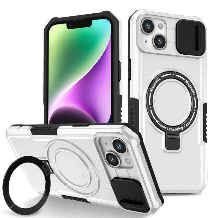 Sliding Camshield MagSafe Holder TPU Hybrid PC Phone Case, For iPhone 14 Plus, For iPhone 14