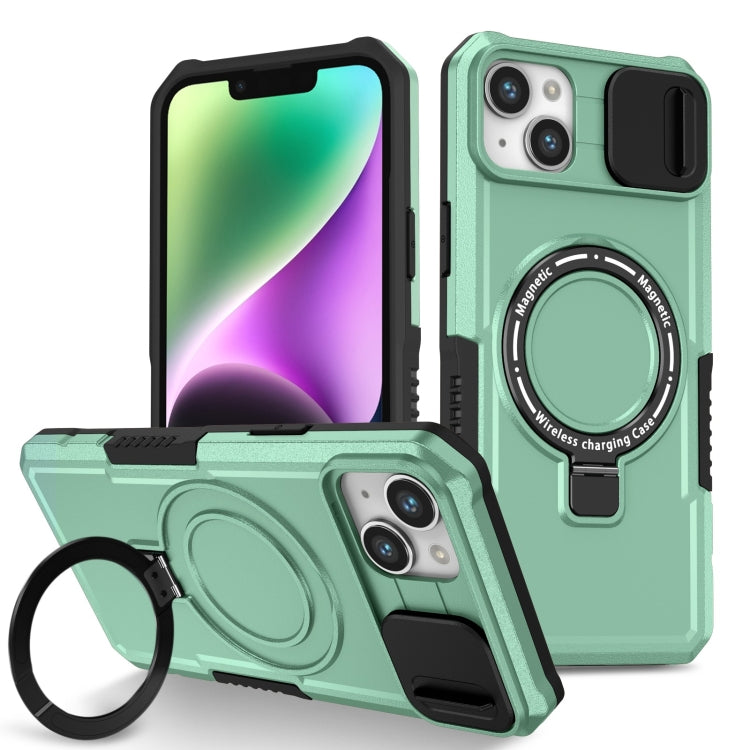 Sliding Camshield MagSafe Holder TPU Hybrid PC Phone Case, For iPhone 14 Plus, For iPhone 14