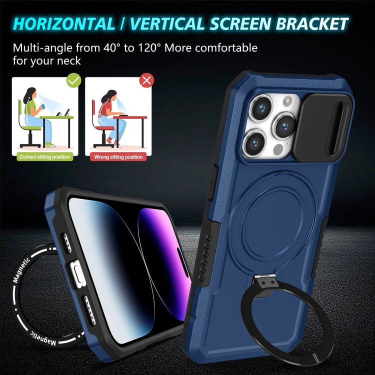 Sliding Camshield MagSafe Holder TPU Hybrid PC Phone Case, For iPhone 14 Pro, For iPhone 14 Pro Max