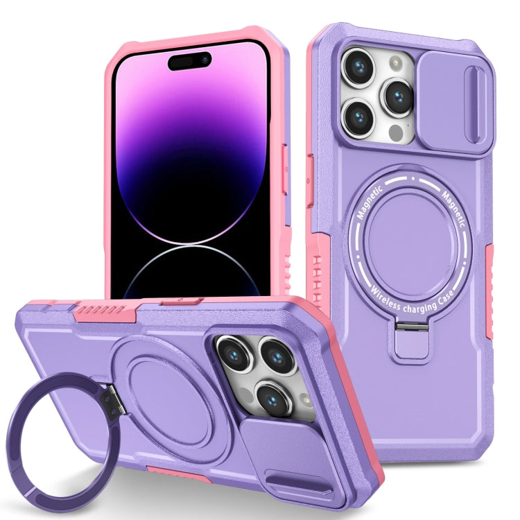 Sliding Camshield MagSafe Holder TPU Hybrid PC Phone Case, For iPhone 14 Pro, For iPhone 14 Pro Max