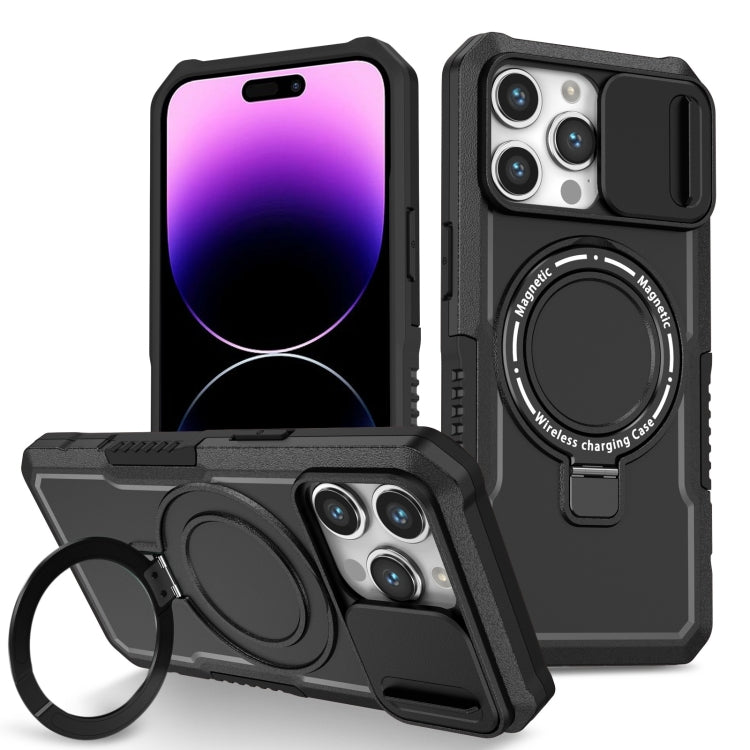 Sliding Camshield MagSafe Holder TPU Hybrid PC Phone Case, For iPhone 14 Pro, For iPhone 14 Pro Max