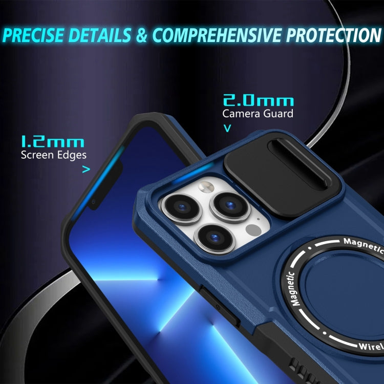 Sliding Camshield MagSafe Holder TPU Hybrid PC Phone Case, For iPhone 13 Pro Max, For iPhone 13 Pro