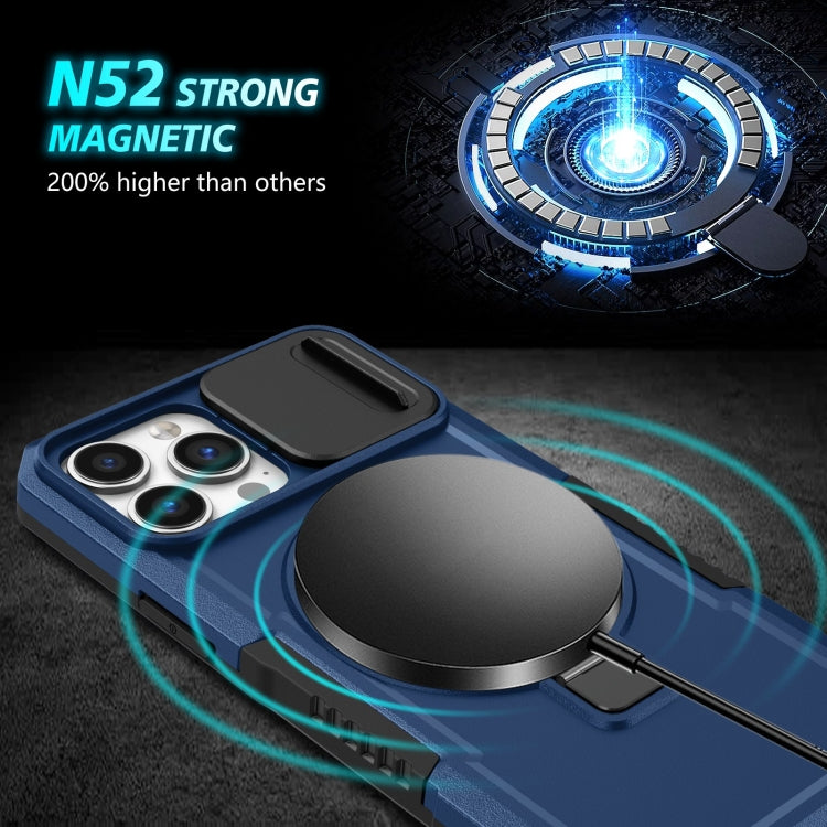 Sliding Camshield MagSafe Holder TPU Hybrid PC Phone Case, For iPhone 13 Pro Max, For iPhone 13 Pro