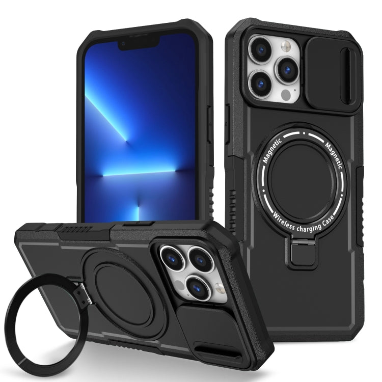 Sliding Camshield MagSafe Holder TPU Hybrid PC Phone Case, For iPhone 13 Pro Max, For iPhone 13 Pro