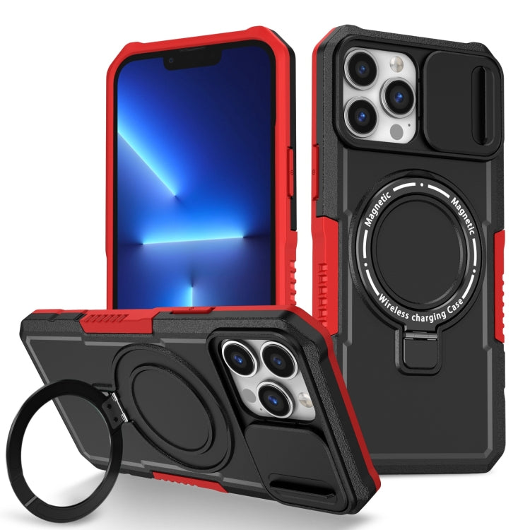Sliding Camshield MagSafe Holder TPU Hybrid PC Phone Case, For iPhone 13 Pro Max, For iPhone 13 Pro