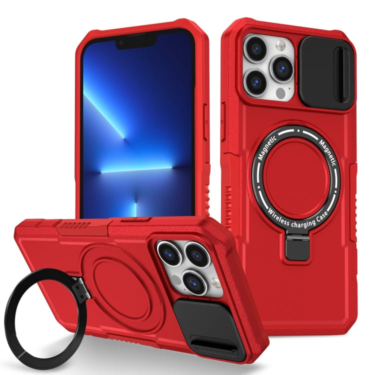 Sliding Camshield MagSafe Holder TPU Hybrid PC Phone Case, For iPhone 13 Pro Max, For iPhone 13 Pro