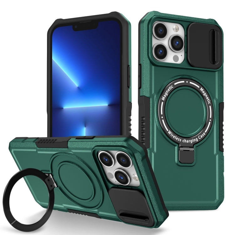 Sliding Camshield MagSafe Holder TPU Hybrid PC Phone Case, For iPhone 13 Pro Max, For iPhone 13 Pro