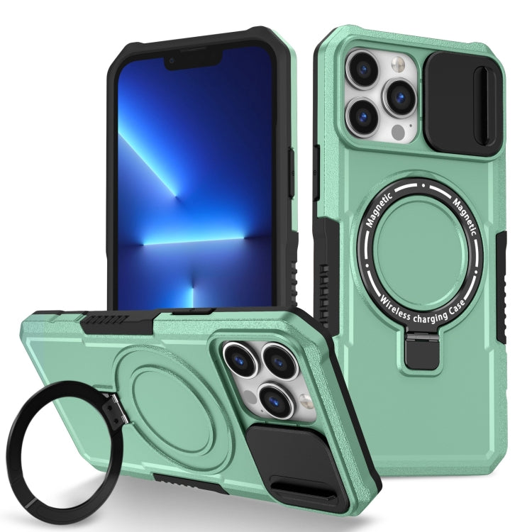 Sliding Camshield MagSafe Holder TPU Hybrid PC Phone Case, For iPhone 13 Pro Max, For iPhone 13 Pro