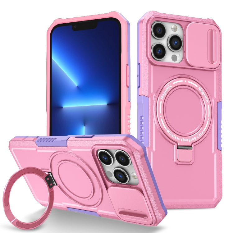 Sliding Camshield MagSafe Holder TPU Hybrid PC Phone Case, For iPhone 13 Pro Max, For iPhone 13 Pro