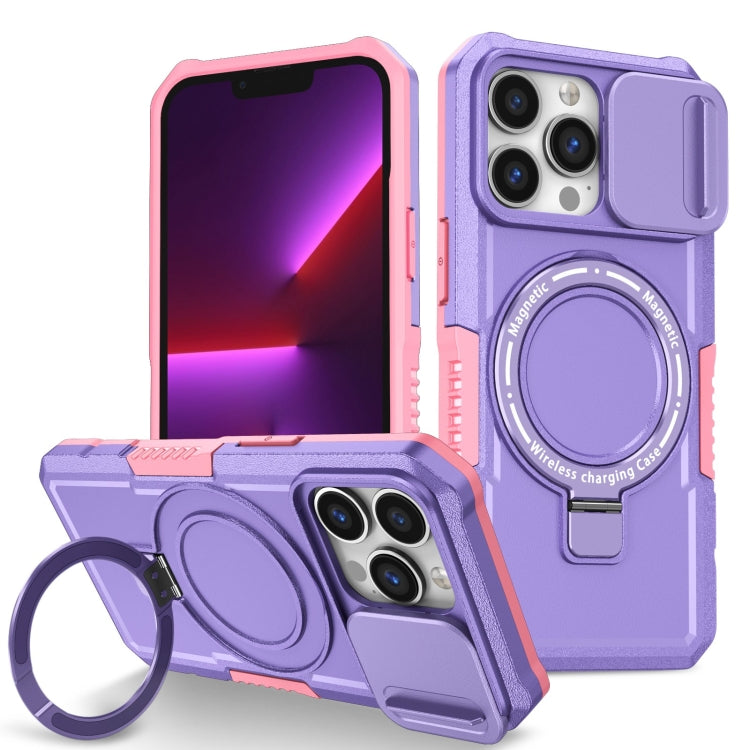 Sliding Camshield MagSafe Holder TPU Hybrid PC Phone Case, For iPhone 13 Pro Max, For iPhone 13 Pro