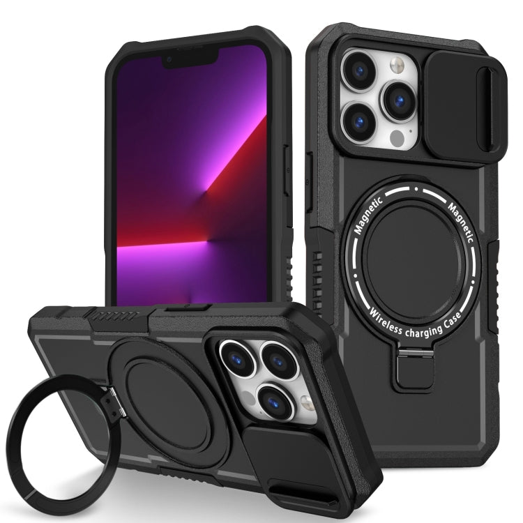 Sliding Camshield MagSafe Holder TPU Hybrid PC Phone Case, For iPhone 13 Pro Max, For iPhone 13 Pro