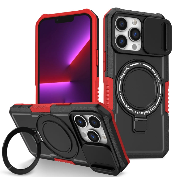 Sliding Camshield MagSafe Holder TPU Hybrid PC Phone Case, For iPhone 13 Pro Max, For iPhone 13 Pro