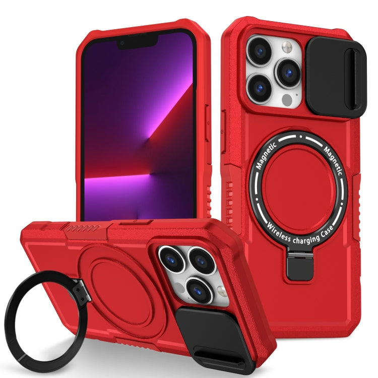 Sliding Camshield MagSafe Holder TPU Hybrid PC Phone Case, For iPhone 13 Pro Max, For iPhone 13 Pro