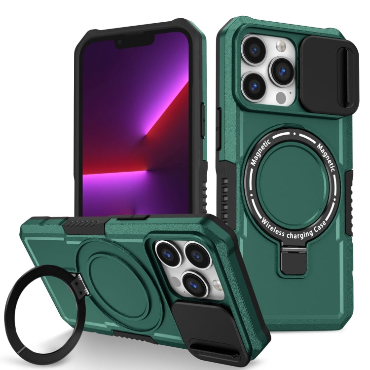 Sliding Camshield MagSafe Holder TPU Hybrid PC Phone Case, For iPhone 13 Pro Max, For iPhone 13 Pro