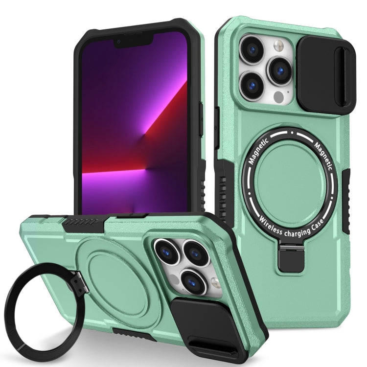 Sliding Camshield MagSafe Holder TPU Hybrid PC Phone Case, For iPhone 13 Pro Max, For iPhone 13 Pro