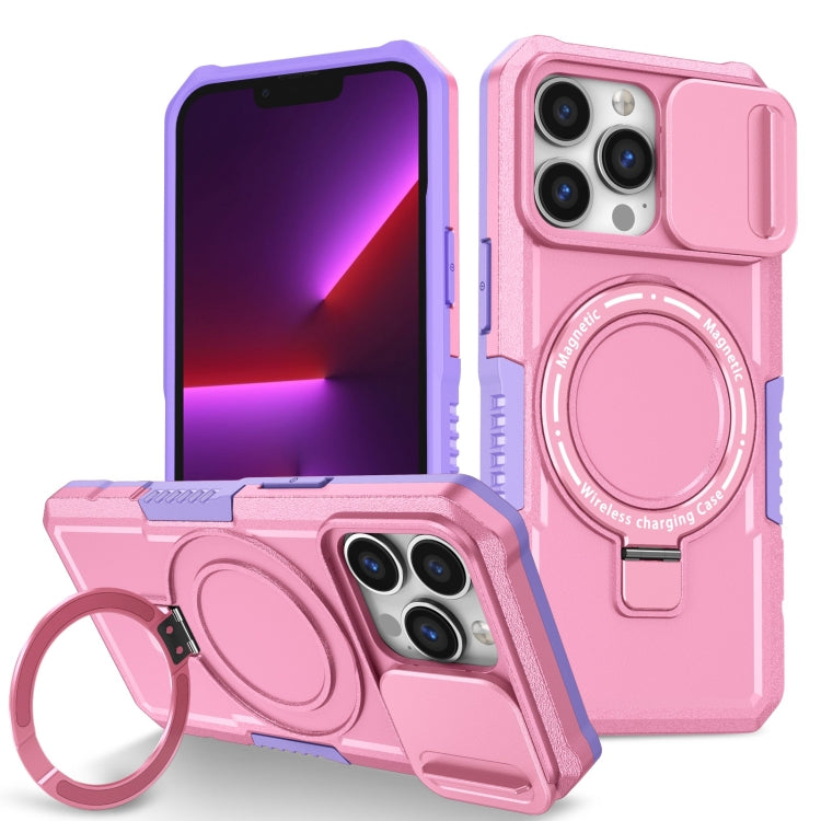 Sliding Camshield MagSafe Holder TPU Hybrid PC Phone Case, For iPhone 13 Pro Max, For iPhone 13 Pro