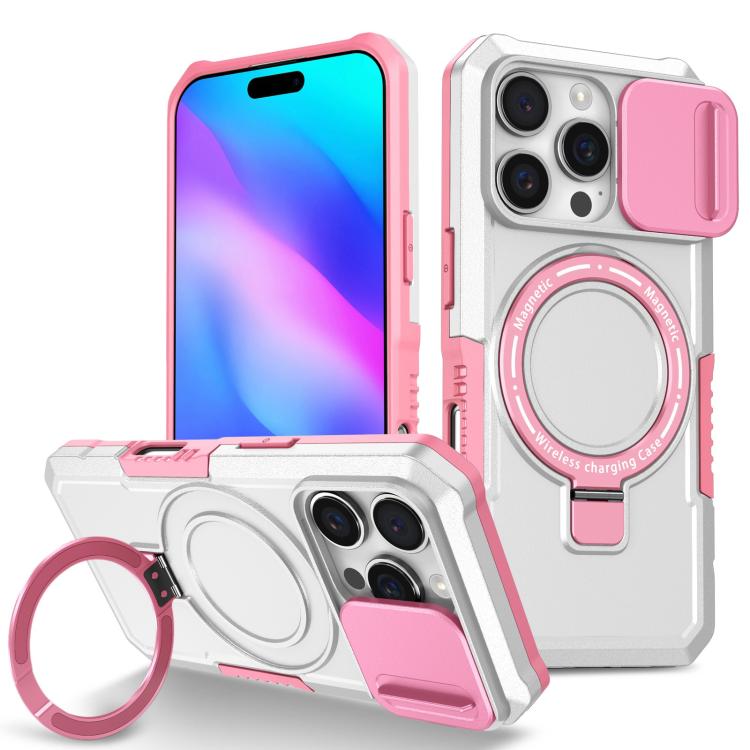 Sliding Camshield MagSafe Holder TPU Hybrid PC Phone Case, For iPhone 16 Pro Max, For iPhone 16 Pro