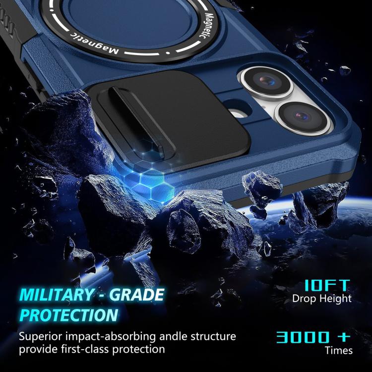 Sliding Camshield MagSafe Holder TPU Hybrid PC Phone Case, For iPhone 16 Plus, For iPhone 16
