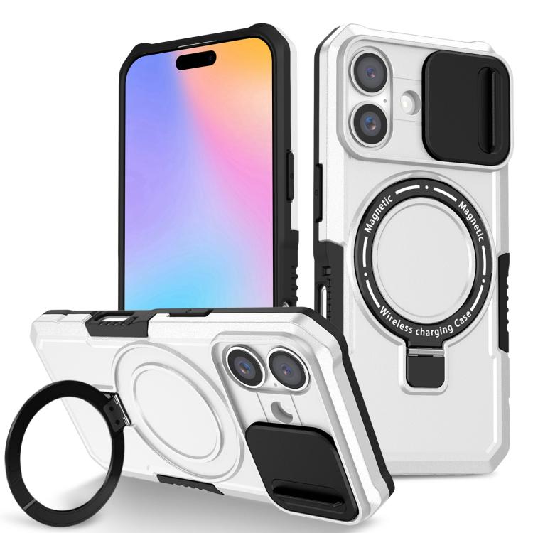 Sliding Camshield MagSafe Holder TPU Hybrid PC Phone Case, For iPhone 16 Plus, For iPhone 16